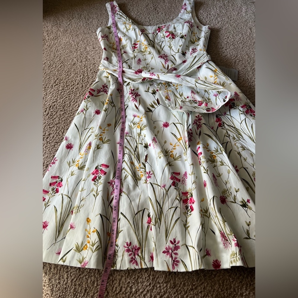 NWT Gal Meets Glam Petal Wildflower Floral Flare Dress Sz 4 Belted Pockets - Picture 15 of 16